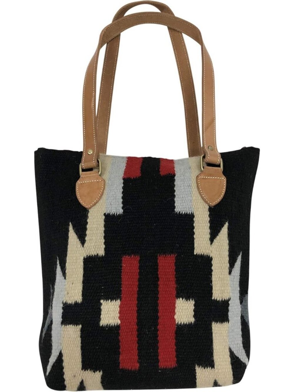 Stylish Black Southwestern Aztec Tote Bag - Chic Top Handle for Everyday Use